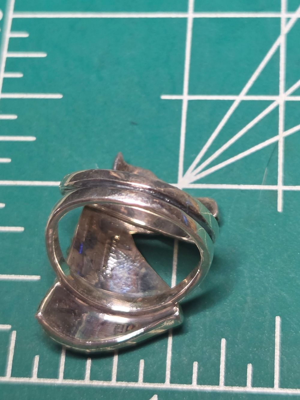 Sterling Silver Horse Head Ring, Multicolor Spiny Oyster Sz 5.5-6 - Picture 5 of 6
